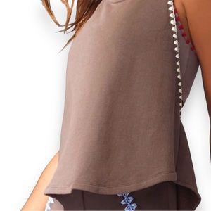 Carbon38 Womens Crochet Twist Back Top {Size Small}